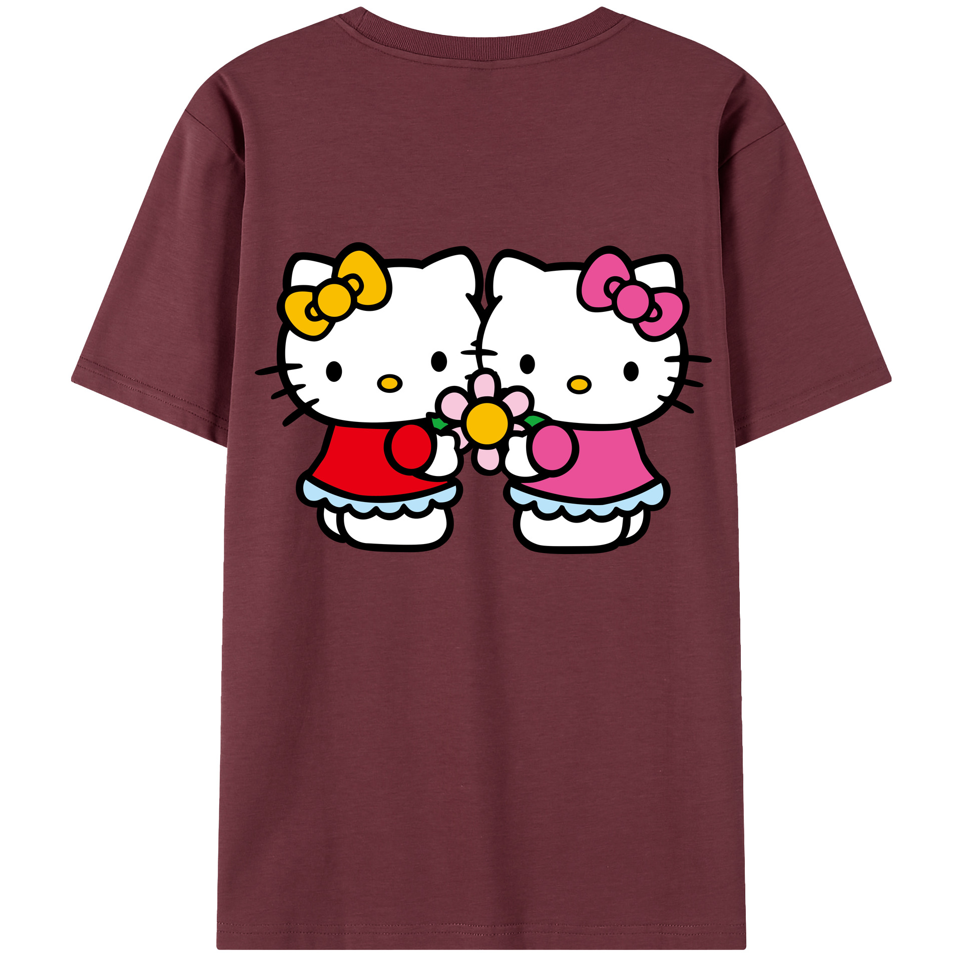 （画像用） Hello Kitty ハローキティ 綿100％半袖Tシャツ（背面プリント）
